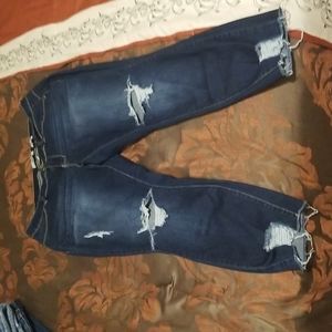 Dark blue ripped cropped Jean's size 16